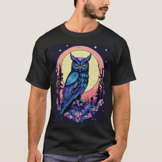 Mystic Moon Owl T-shirt betoverende nachtelijke st