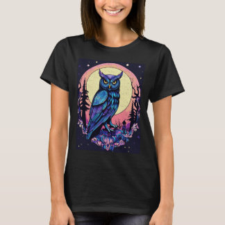 Mystic Moon Owl T-shirt betoverende nachtelijke st