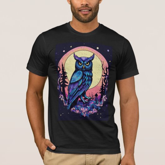 Mystic Moon Owl TShirt Enchantant style Nocturne (Devant)