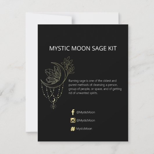 Mystic Moon Sage Cleansing Instructions Notitiekaartje (Achterkant)