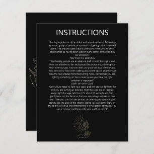 Mystic Moon Sage Cleansing Instructions Notitiekaartje