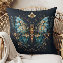 Mystic Moth – Enchanted Moon Throw Pillow