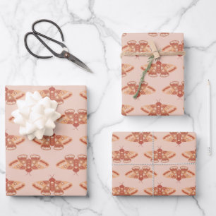 Mystic Moth Pattern op Blush Pink Wrap Inpakpapier Vel
