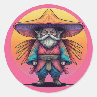 Mystic Mushroom Man Ronde Sticker