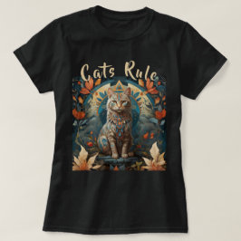 Mystic Native Amerikaanse veelkleurige katten Rege T-shirt