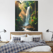 Mystic Oerwoud Herfsten - Serene Waterval Canvas A (Insitu (Slaapkamer))