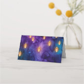 Mystic Paars Blue Fairy Bokeh Gold Wedding (Achterkant)