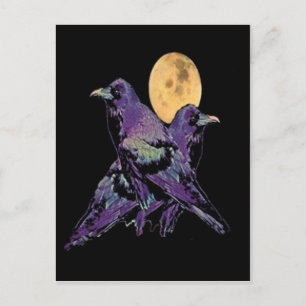 Mystic Paarse Raven Moon door Sharles Briefkaart