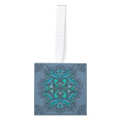 Mystic Peacock Feathers Kubus Ornament (Voorkant)