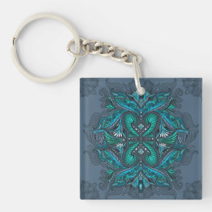 Mystic Peacock Feathers Sleutelhanger