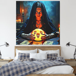Mystic Psychic Fortune Teller Design Canvas Afdruk