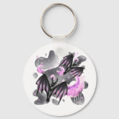Mystic Purple Moon Bat Keychain (Voorkant)