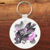 Mystic Purple Moon Bat Keychain (Voorkant)