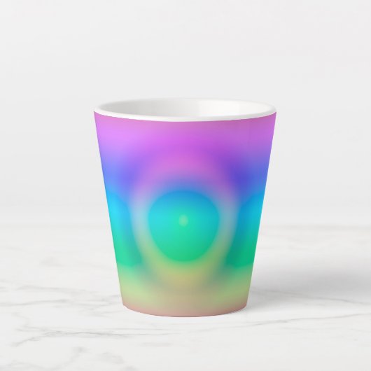 Mystic Rainbow Eye Ombre Latte Mok (Voorkant)