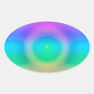 Mystic Rainbow Eye Ombre Ovale Sticker