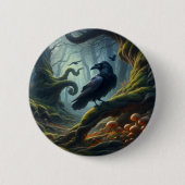 Mystic Raven Forest Hues Ronde Button 5,7 Cm (Voorkant)