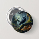 Mystic Raven Forest Hues Ronde Button 5,7 Cm (Voorkant /achterkant)
