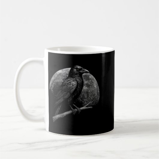 Mystic Raven Moon Dark Folklore Witchcraft Viking Koffiemok (Links)
