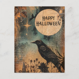  Mystic Raven Moon Happy Halloween Briefkaart