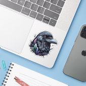 Mystic Raven Sticker (Laptop met iPhone)