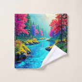 Mystic River Dreamy Forest Path Design Bad Handdoek (Wasdoekje)