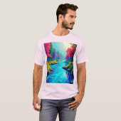 Mystic River Dreamy Forest Path Design T-shirt (Voorkant volledig)