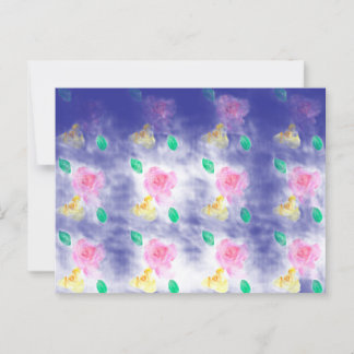 Mystic Roze en Gele Rozen Patroon Briefkaart