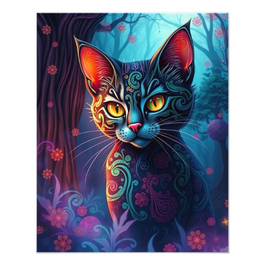 Mystic Siamese Cat Foto Afdruk (Voorkant)