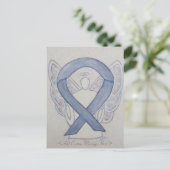 Mystic Silver Awareness Ribbon Angel Briefkaart (Staand voorkant)