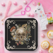 Mystic Skull  Black Papieren Bordje (Feest)