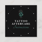 Mystic Snake Green Tattoo Aftercare Instructions S Vierkante Visitekaartje (Voorkant)