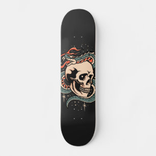 Mystic Snake Skull Illustratie Gothic Cool Black Skateboard