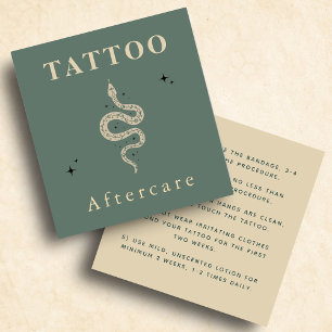Mystic Snake Tattoo Aftercare Instructions Trendy Vierkante Visitekaartje