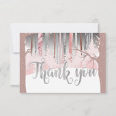 Mystic Sneeuwhout Winterbomen Gedempt Kleuren Bedankkaart (Achterkant)