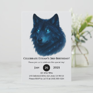 Mystic Star Wolf Birthday Kaart