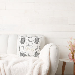 Mystic Sun Moon Zwart-wit Kussen