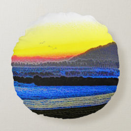 Mystic Sunset  Rond Kussen