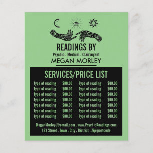 Mystic Symbols, Psychische lezing prijslijst Flyer