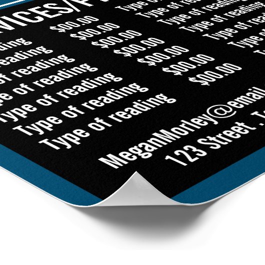 Mystic Symbols, Psychische lezing prijslijst Poster (Hoek)