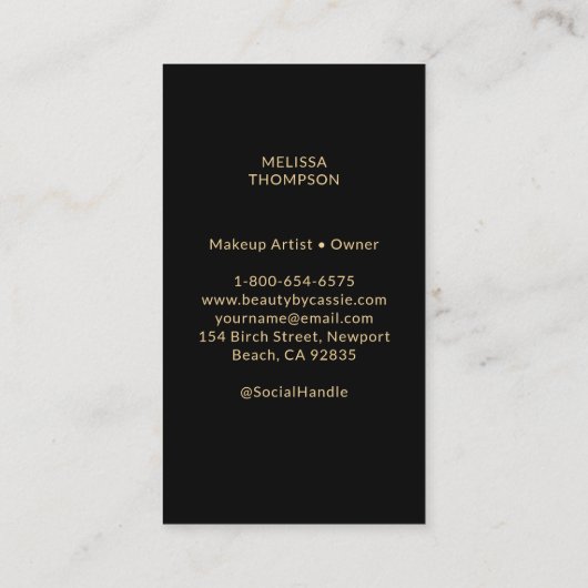 Mystic Tarot Make-up Haar Nagels Monogram Goud Zwa Afsprakenkaartje (Achterkant)