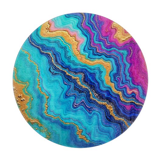 Mystic Teal & Gold Energy Snijplank (Voorkant)