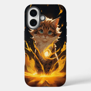 Mystic Tiger Cat Fire bekend iPhone 16 Hoesje
