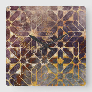 Mystic Tiles I Vierkante Klok