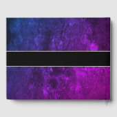 Mystic-Topaz bruiloft | Blauw Paarse Receptie Part Gastenboek (Achterkant)