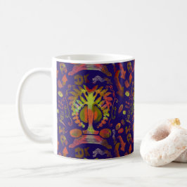 Mystic Tree of Life - Folk Art Pattern Koffiemok