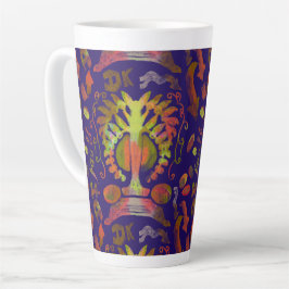 Mystic Tree of Life - Folk Art Pattern Latte Mok