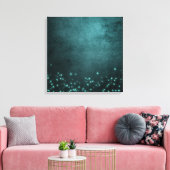 Mystic Twilight Stars | Deep Blauwgroen groene neo Canvas Afdruk (Insitu (Woonkamer))