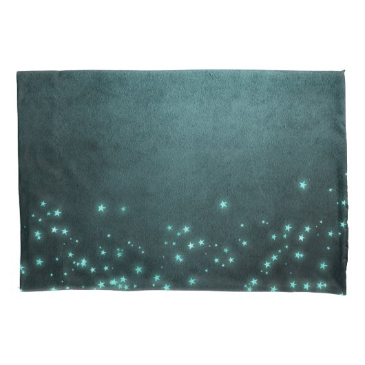 Mystic Twilight Stars | Deep Blauwgroen groene neo Kussensloop (Voorkant)