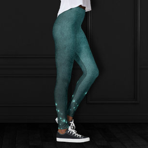 Mystic Twilight Stars Deep Blauwgroen groene neo Leggings