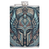 Mystic Viking Rune Helm Heupfles (Voorkant)